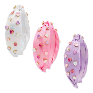 Bari Lynn Jeweled Heart Knot Headband