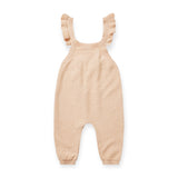 Quincy Mae Pointelle Knit Overall Romper ~ Shell