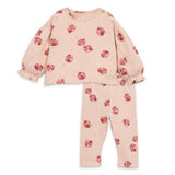 Play Up Baby Ladybug Print Jersey Knit Top & Leggings Set ~ Pink