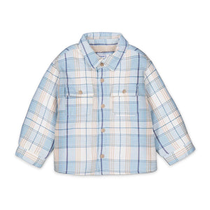Mayoral Baby Boy Sherpa Lined Check Overshirt ~ Blue
