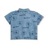 Bobo Choses Baby Pickles The Dog Denim Shirt & Pants Set ~ Prussian Blue