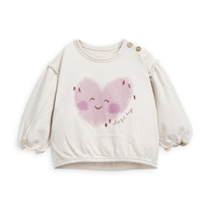 Play Up Baby Heart l/s T-Shirt & Corduroy Pants Set ~ Natural/Beetroot