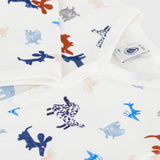 Petit Bateau l/s Dogs Print Romper ~ White Multi