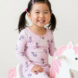 Esme Girls l/s Pj Set ~ Coquette Unicorn