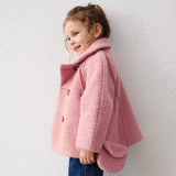 Mayoral Girls Boucle Coat w/ Purse ~ Pastel