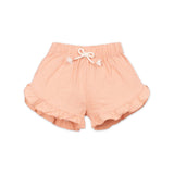 Play Up Baby Zebra Print Sleeveless Woven Top & Ruffle Shorts Set ~ Peach
