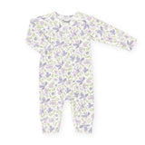 Coccoli l/s Cotton-Modal Printed Romper ~ Violets/Cream