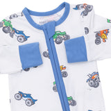Angel Dear 2 Way Zipper Convertible Romper ~ Monster Trucks