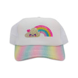 Bari Lynn Toddler Trucker Hat ~ Cloud & Rainbow/Pastel Galaxy