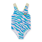 Stella McCartney Girls Zebra Sport Active Swimsuit ~ Multi