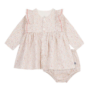 Petit Bateau Baby l/s Floral Print Dress w/ Bloomers ~ Multi