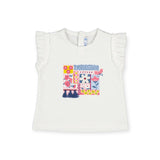 Mayoral Baby Girl Embellished T-Shirt & Chambray Shorts w/ Printed Belt Set ~ Flowers/Medium