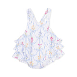 Angel Dear Muslin Ruffle Sunsuit ~ Ribbon Bouquets