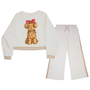 Appaman Girls Bianca Graphic Sweatshirt & Samantha Sweatpants Set ~ Cream