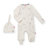 Magnetic Me Cotton Magnetic Embroidered Footie & Hat Set ~ Beary Special Delivery