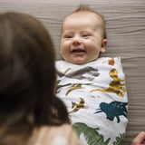 Little Unicorn Cotton Muslin Swaddle ~ Dino Friends