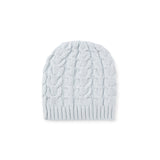 Elegant Baby Horseshoe Cable Knit Hat ~ Pale Blue