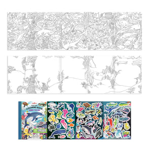 eeboo Under the Sea Fold-Out Coloring Book with Stickers