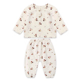 Quincy Mae Zion Woven Shirt & Pants Set ~ Apples/Natural