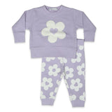 Little Mish Daisy Sweatshirt & Joggers Set ~ Lilac/Sand
