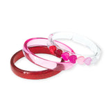 Lilies & Roses Hearts Bracelet Set ~ Red Shades