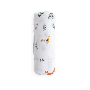 Little Unicorn Cotton Muslin Swaddle ~ Forest Friends
