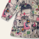 Oilily Girls Paris Apartment Decor Print Dress ~ Frappe