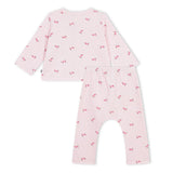 Petit Bateau Floral Print Cardigan & Pants Set ~ Pink