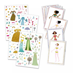 Djeco Seasons Dresses Stickers & Paper Dolls Kit