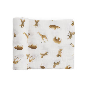Little Unicorn Organic Cotton Muslin Swaddle ~ Animal Crackers