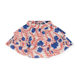 Babyface Girls Flutter Sleeve Top & Printed Woven Skirt Set ~ Grapefruit/Off-White