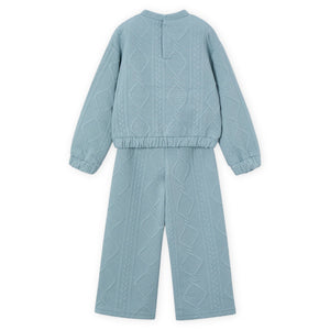 Mayoral Girls Padded Sweatshirt & Pants Set ~ Lake