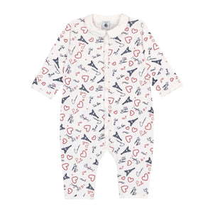 Petit Bateau l/s Parisian Print Romper w/ Collar ~ Multi