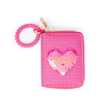Tiny Treats Sequin Heart Spiral Strap Wallet