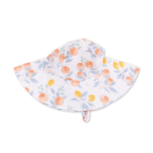 Angel Dear Wide Brim Muslin Sunhat ~ Citrus Floral