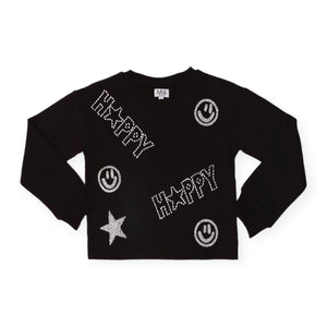 MIA New York Icon Sweatshirt & Pleated Skirt Set 7-12 ~ Black/Lime