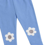 Huxbaby Daisy Scalloped Knit Cardi, Ribbed l/s Top & Leggings Set ~ Seaside/Almond Milk