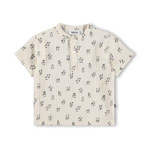 Molo Baby Evero Woven s/s Shirt & Serene Pants Set ~ Happy Notes