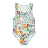 Stella McCartney Girls Printed Swimsuit ~ Mint Multi