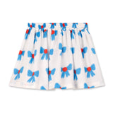 Wynken Vela Bow Print Sleeveless Frill Top & Skirt Set ~ White