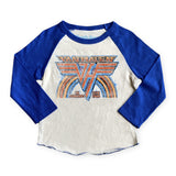 Rowdy Sprout Van Halen 1980 l/s Raglan Tee ~ Vintage White/Royal