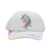Bari Lynn Trucker Hat ~ Unicorn/Tie Dye Terry