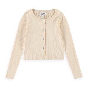 Molo Giselle Ribbed Knit Cardigan 7-12 ~ Brazilian Sand