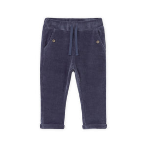 Mayoral Baby Boy Ribbed Velour Pants ~ Blue Whale
