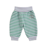 Bobo Choses Baby Striped Sweatshirt & Joggers Set ~ Light Heather Grey/Green