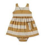 Babyclic Printed Dress w/ Bloomer ~ Mustard Stripe