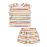 Molo Baby Elisabeth s/s Terry Top & Signe Shorts Set ~ Pastels Stripe