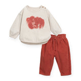 Play Up Baby Cloud Graphic l/s Tee & Corduroy Pants Set ~ Natural/Brick