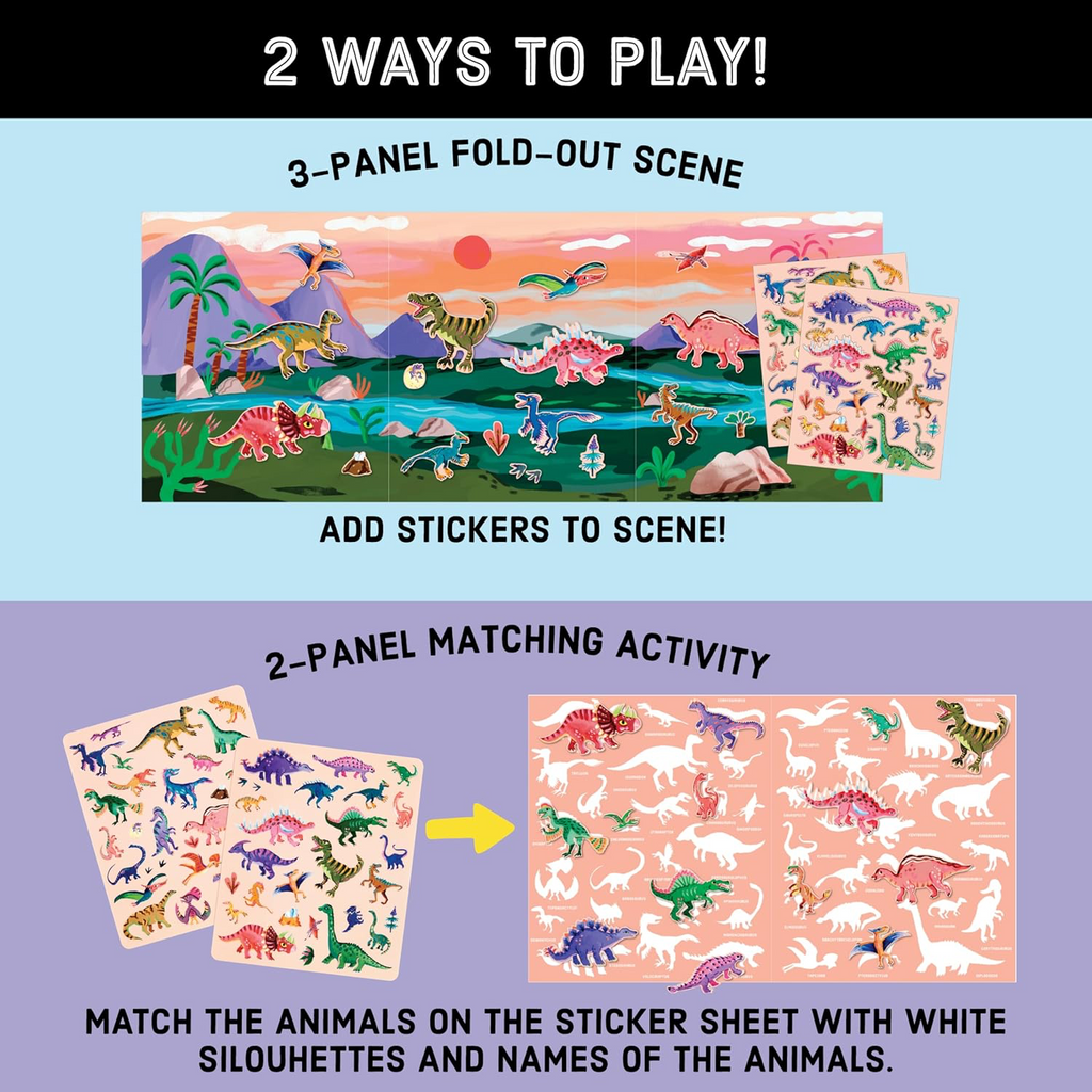 Plap Sticker Mudpuppy Dinosaur Park Sticker Play Reusable Sticker Activity Set ...