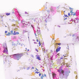 Angel Dear 2 Way Zipper Ruffle Back Footie ~ Dahlia Floral